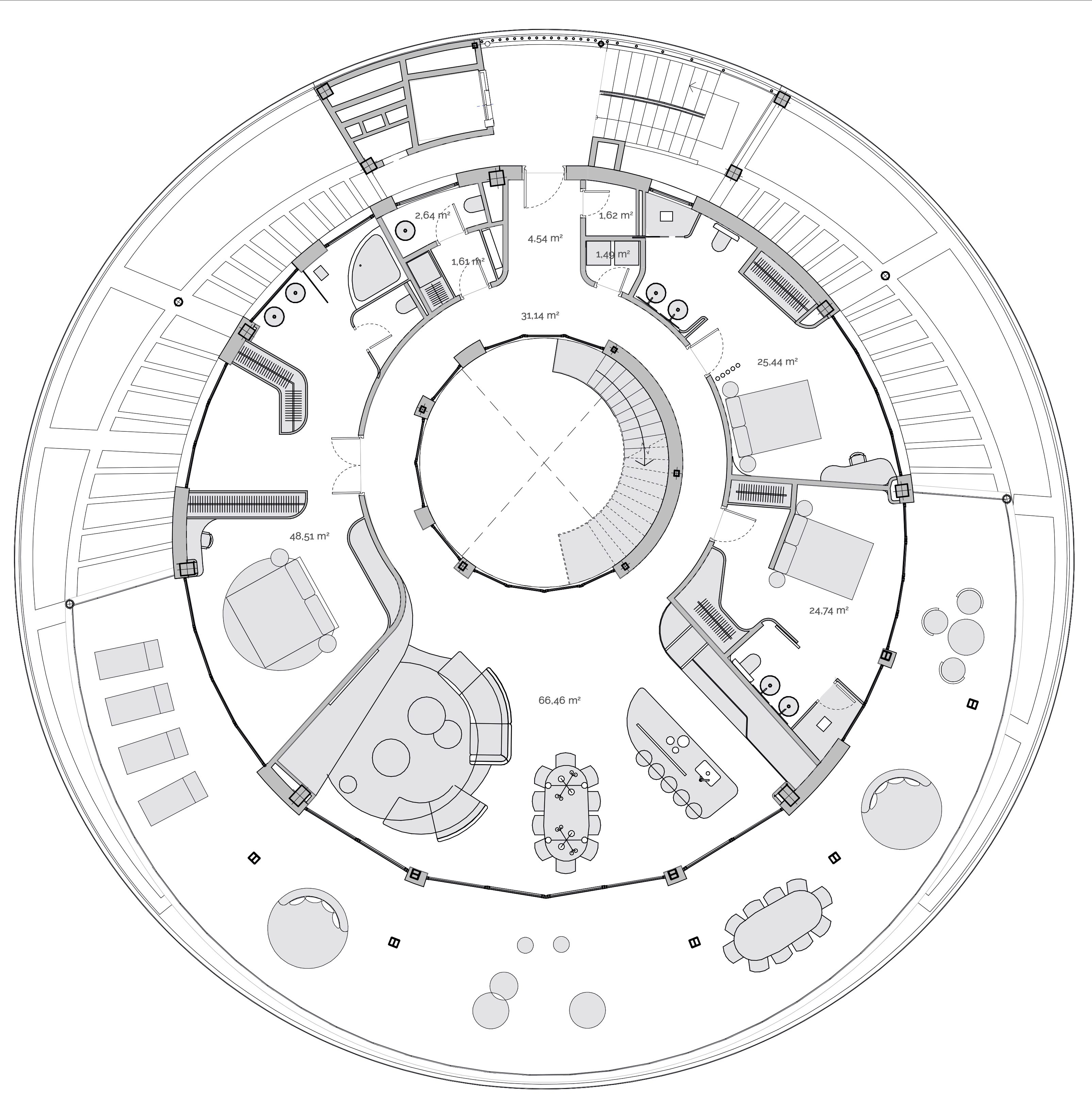 circular apartments plan